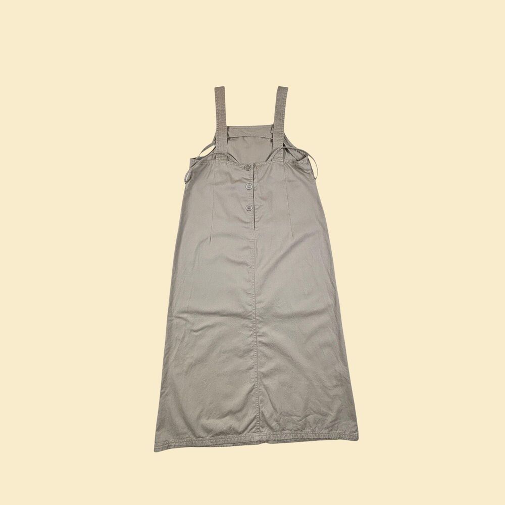1990s M khaki dress by Sag Harbor Sport, vintage tan sleeveless jumper dress
